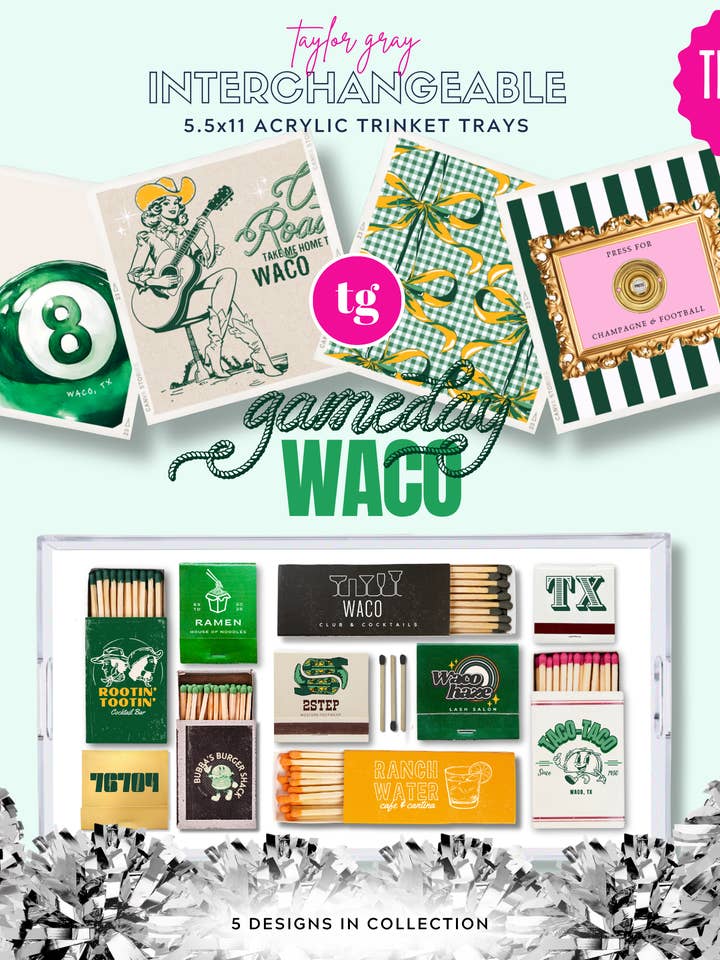 5.5x11 GAMEDAY WACO trinket tray insert set of 5 for wholesale by TAYLOR GRAY