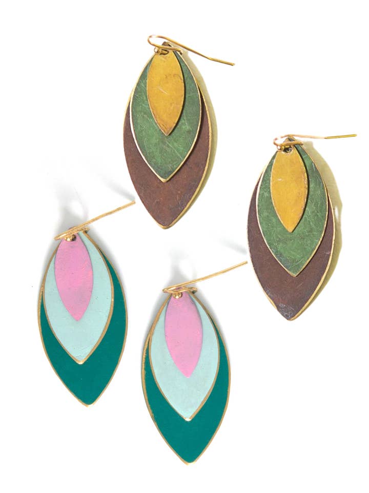 Leaf Tones Earrings for wholesale by Fair Anita