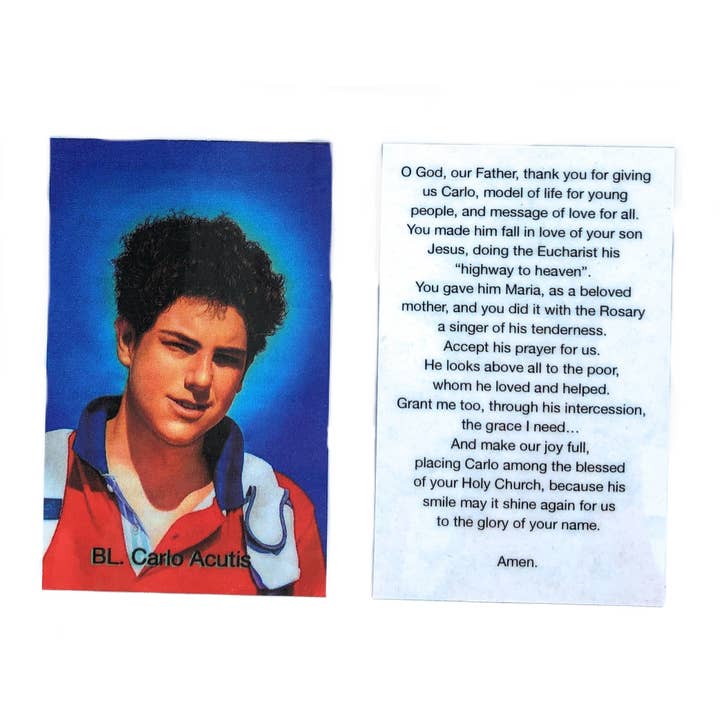 Costa Articoli Religiosi - Wholesale Religious Card - Images of Blessed Carlo Acutis PVC 5x8 with prayer1