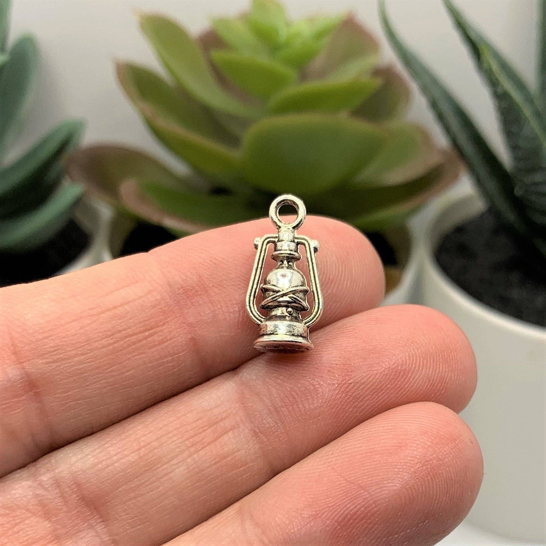 Guerrilla Charm - Wholesale Individual Charm/Pendant - Silver Lantern 3D Charms, 20x10mm1