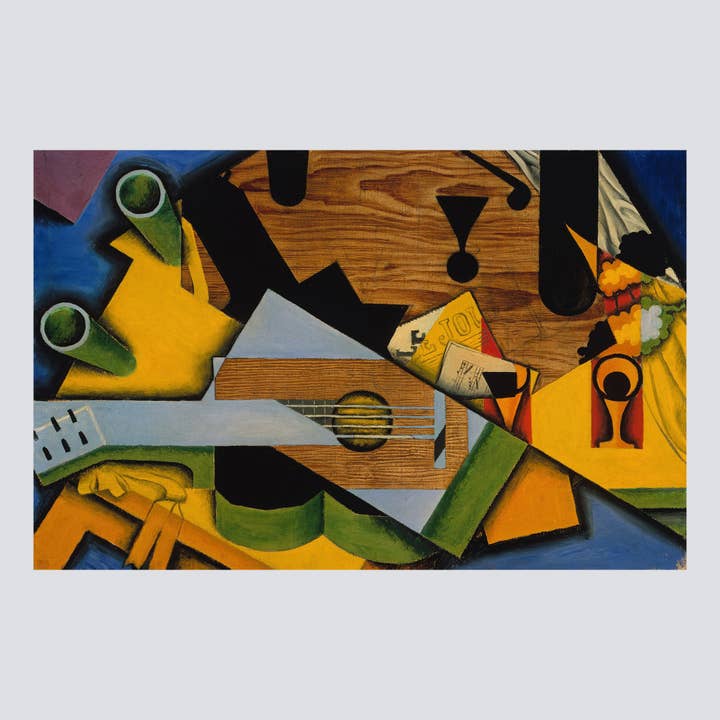 Stilleben med en guitar (1913) Kunsttryk for engroshandel hos Milisima Studio