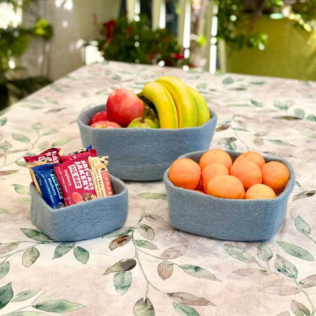 Humble Hilo - Venta al por mayor Bandejas/platos/boles decorativos - Humble Hilo Cuencos de Fieltro Hechos a Mano, Juego de 3 Cuadrados34