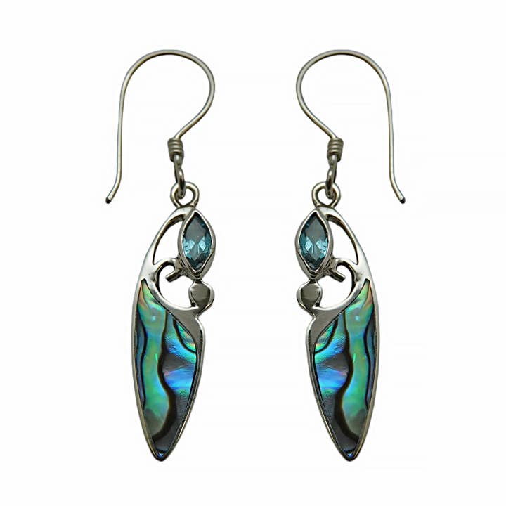 (331ABTPAUA) Silver Earring With Shell and Gemstone for wholesale by Vera Wolf