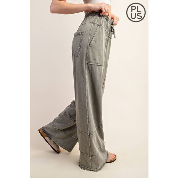 Rae Mode - Wholesale Pants - Women's - PLUS SIZE MINERAL WASHED FULL LENGTH COTTON PANT6