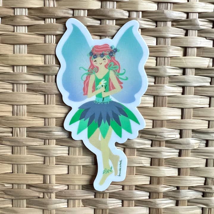 Fairy Girl Sticker for wholesale by Bramble Schell Studio