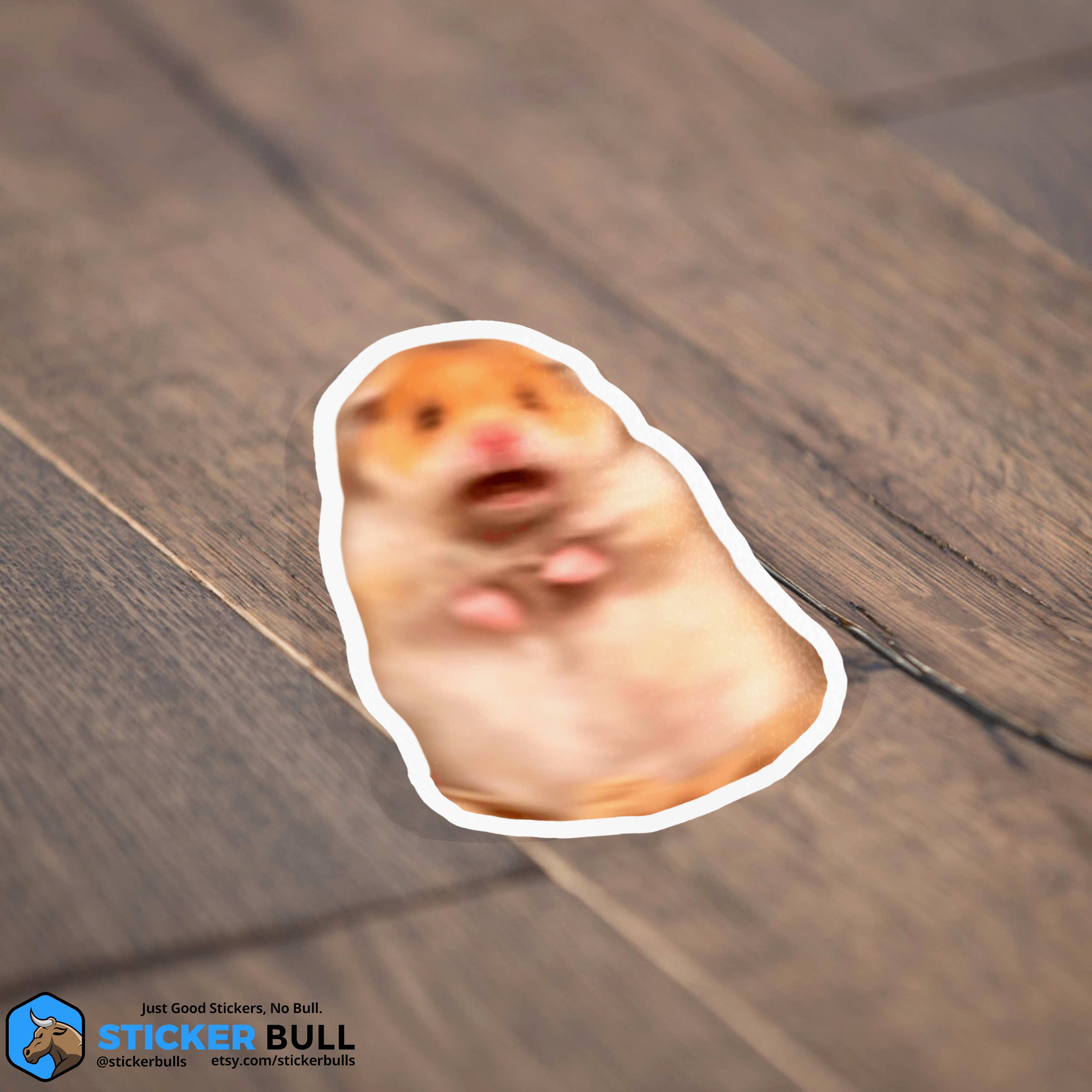 Sticker Bull - Wholesale Sticker - Scared Hamster Funny Meme Sticker, Waterproof Vinyl Sticker2