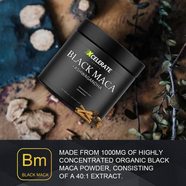 Xcelerate Health - Wholesale Oral Supplement/Vitamin - PowerBoost Black Maca, Ashwagandha Supplement for Focus1