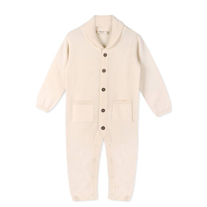 Viverano Organics - Wholesale Jumpsuit - Baby - Milan Shawl Sweater Knit Baby Jumpsuit (Organic cotton)1