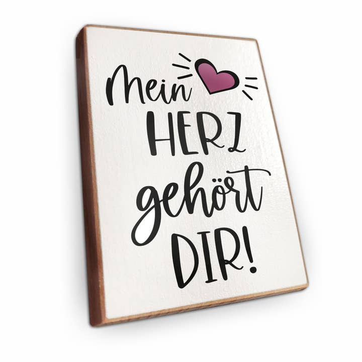 Íman de frigorífico em madeira de faia - O meu coração pertence-te por atacado de wammi