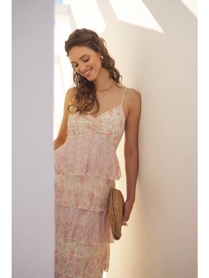 in february - Wholesale Dress - Women's - DEFINITION OF SEASONLESS FEMINITY FLORAL TIERED MAXI DRESS11