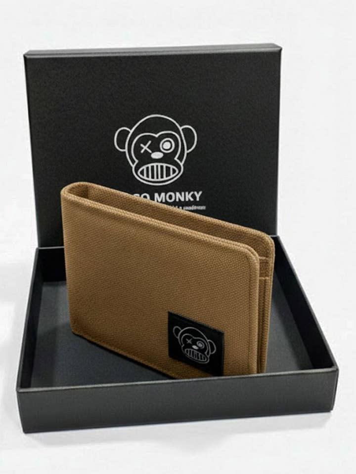 Braune Loco Monky Geldbörse mit Münzfach für den Großhandel von LOCO MONKY