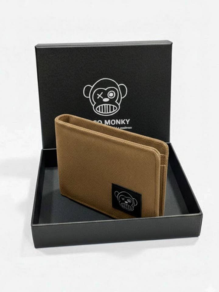 Braune Loco Monky Geldbörse mit Münzfach für den Großhandel von LOCO MONKY