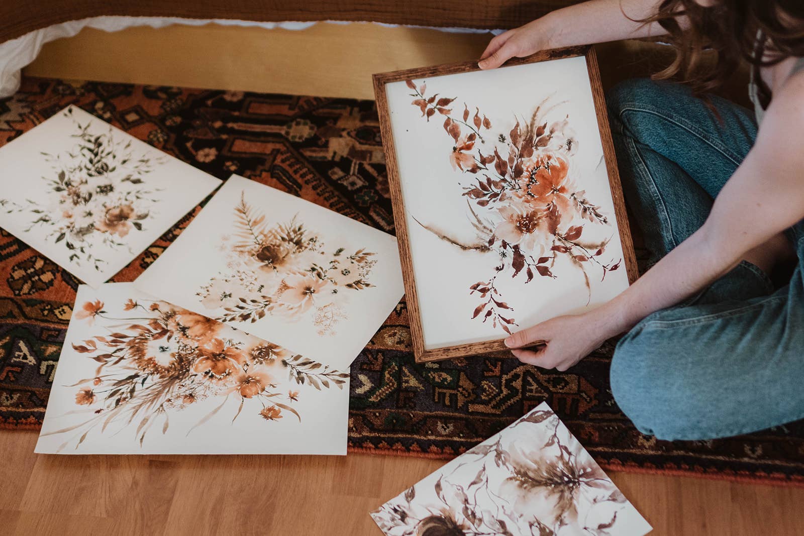 Paperbec Design Co. - Wholesale Art Print - Bohemian Rust Purple Dried Floral Art Print3