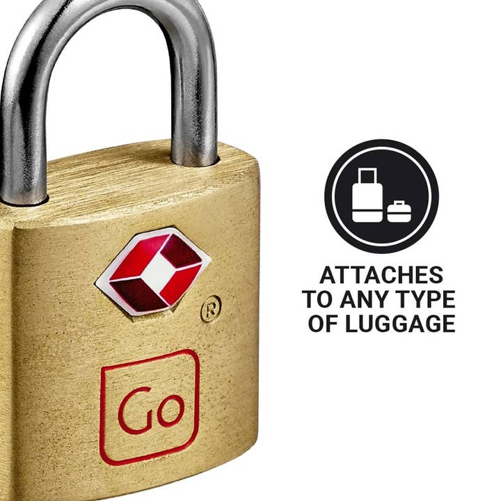 Go Travel - Wholesale Luggage Lock - Go Travel Classic Brass Key Twin Padlocks TSA2