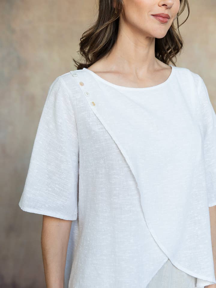 CobbleStone Living - Wholesale Blouse - Women's - Kari Linen Top