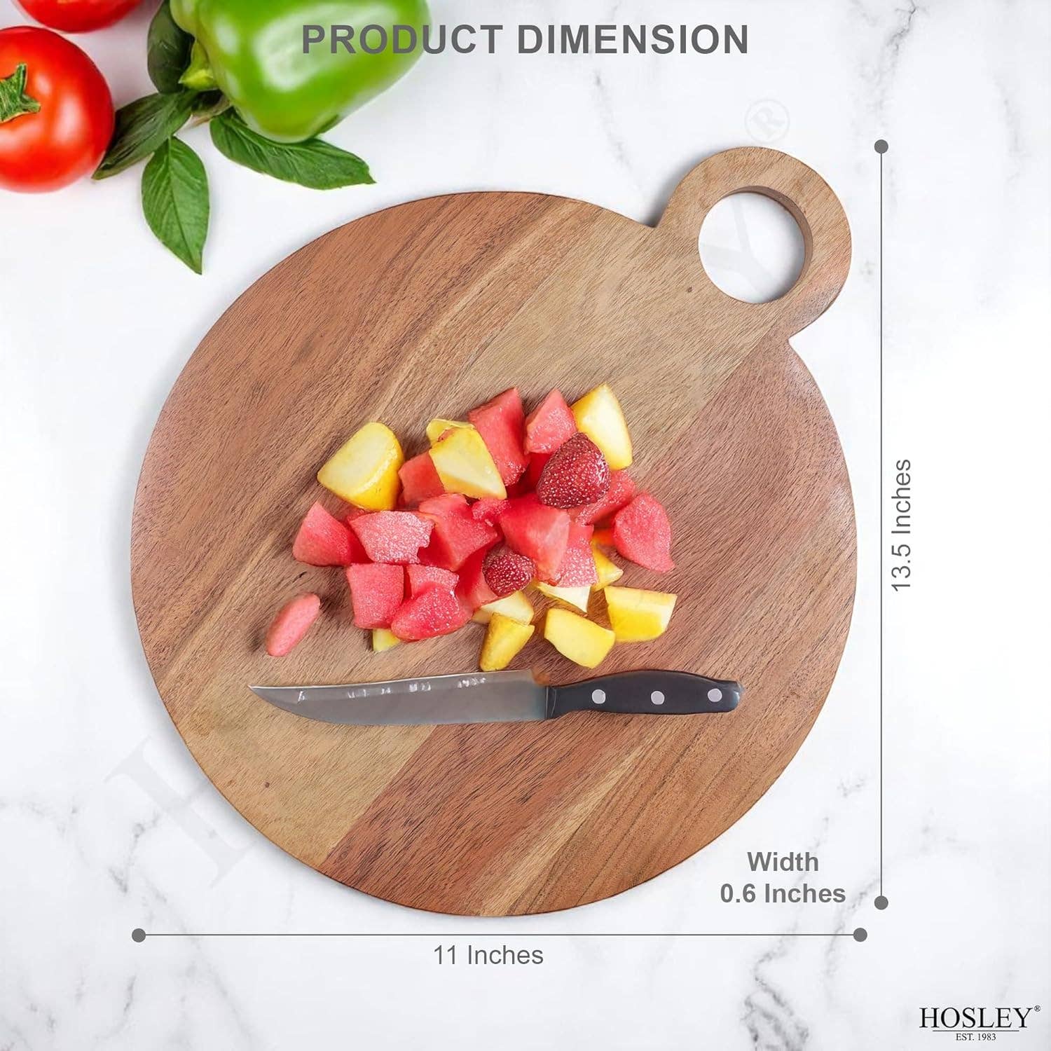 Hosley - Wholesale Cutting Board - Hosley® 13.5 Inch Acacia Wood Cutting Board Medium Size4