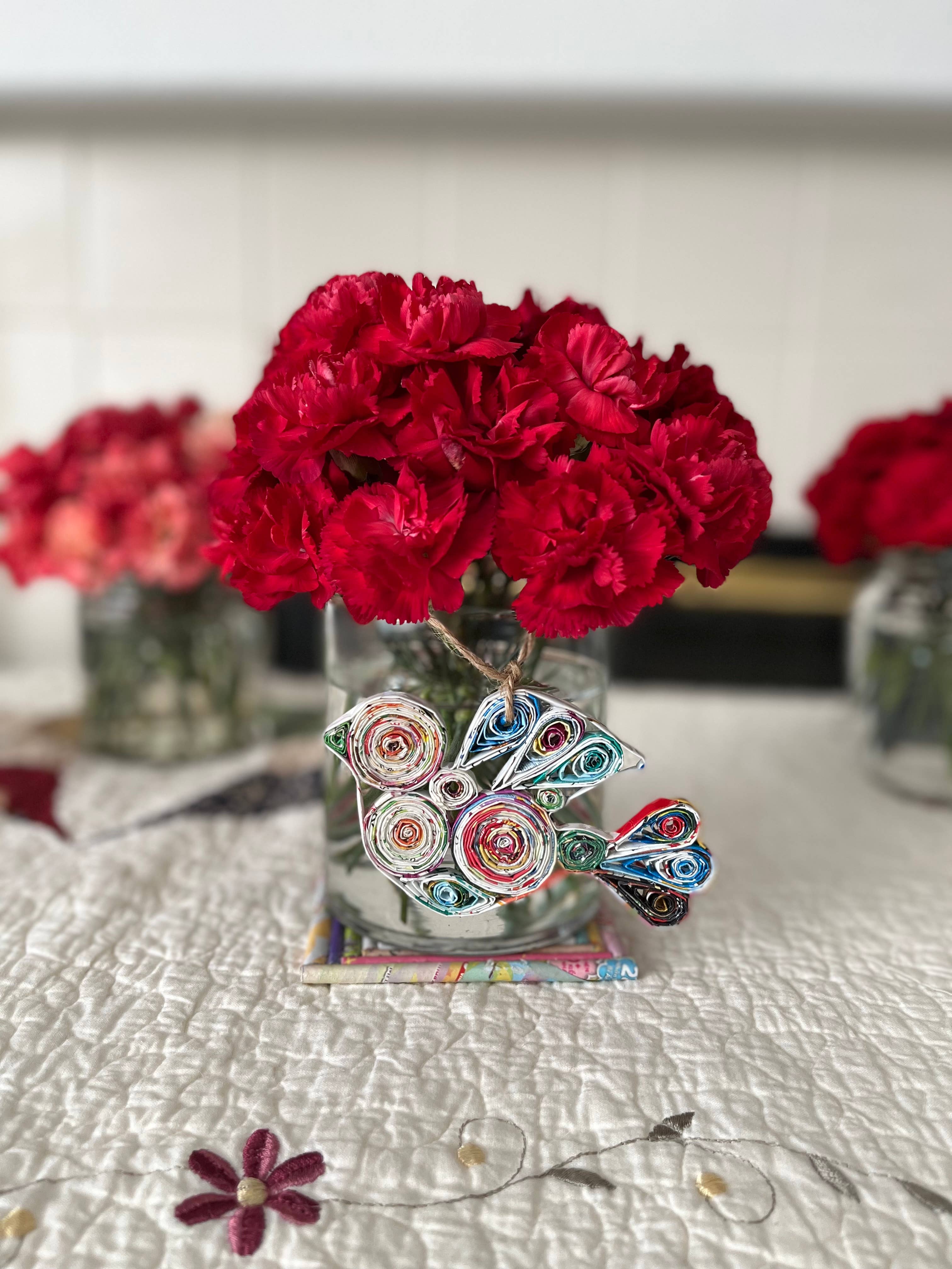 Loving Nature - Wholesale Ornament - Quilling Dove Ornament Handmade from  Recycled Magazine1