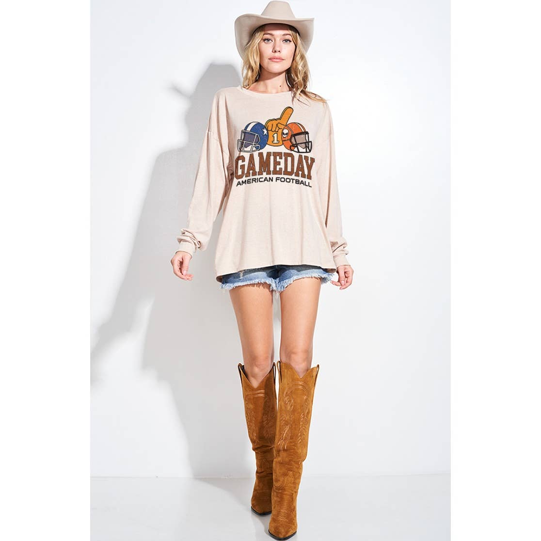 Phil Love - Wholesale Graphic Sweatshirt - Women's - Game day print tri blend oversized Sweatshirt 10