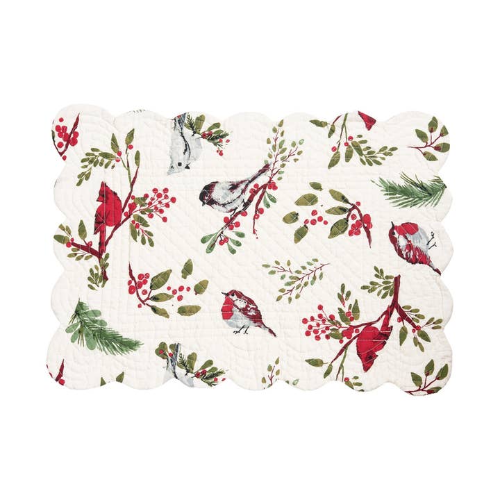 C&F Home - Wholesale Placemat - Christmas Sprig Birds Placemat1