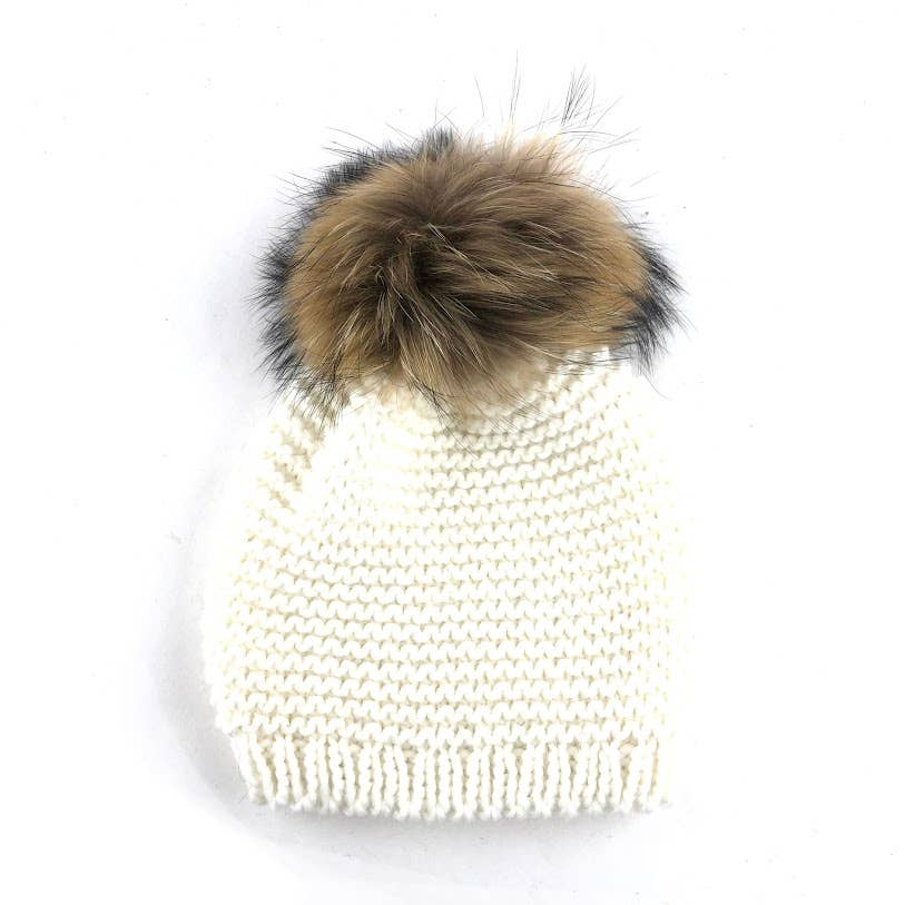 MILANO AMOUR - Wholesale Beanie - Women's - HAT WOOL BEANIE WITH REAL FUR POM POM19