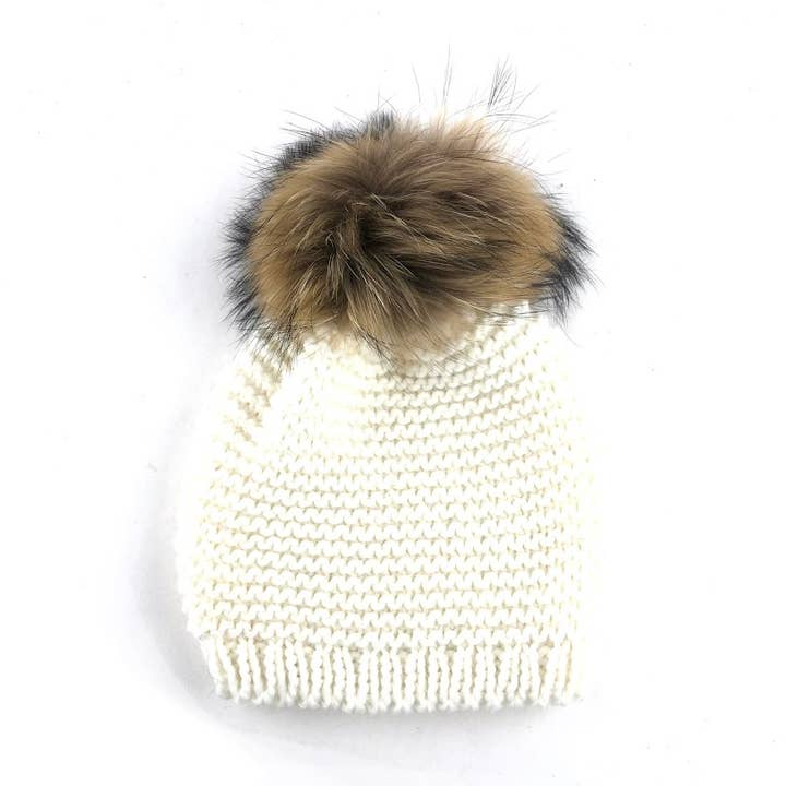 MILANO AMOUR - Wholesale Beanie - Women's - HAT WOOL BEANIE WITH REAL FUR POM POM19