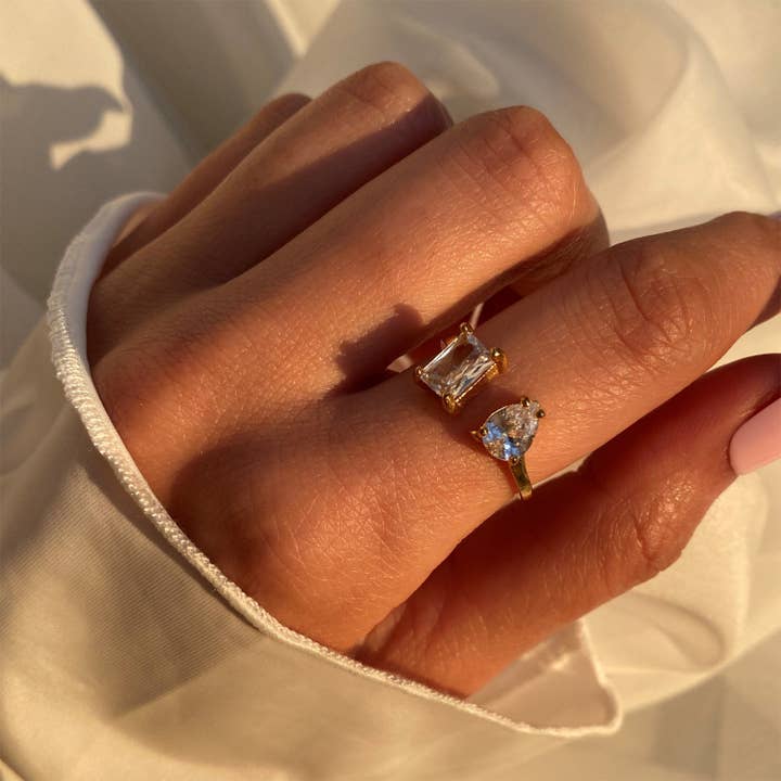 Schmuckgroßhandel - Wholesale Single Stone/Solitaire Ring - Royal Ring | 18K gold plated1