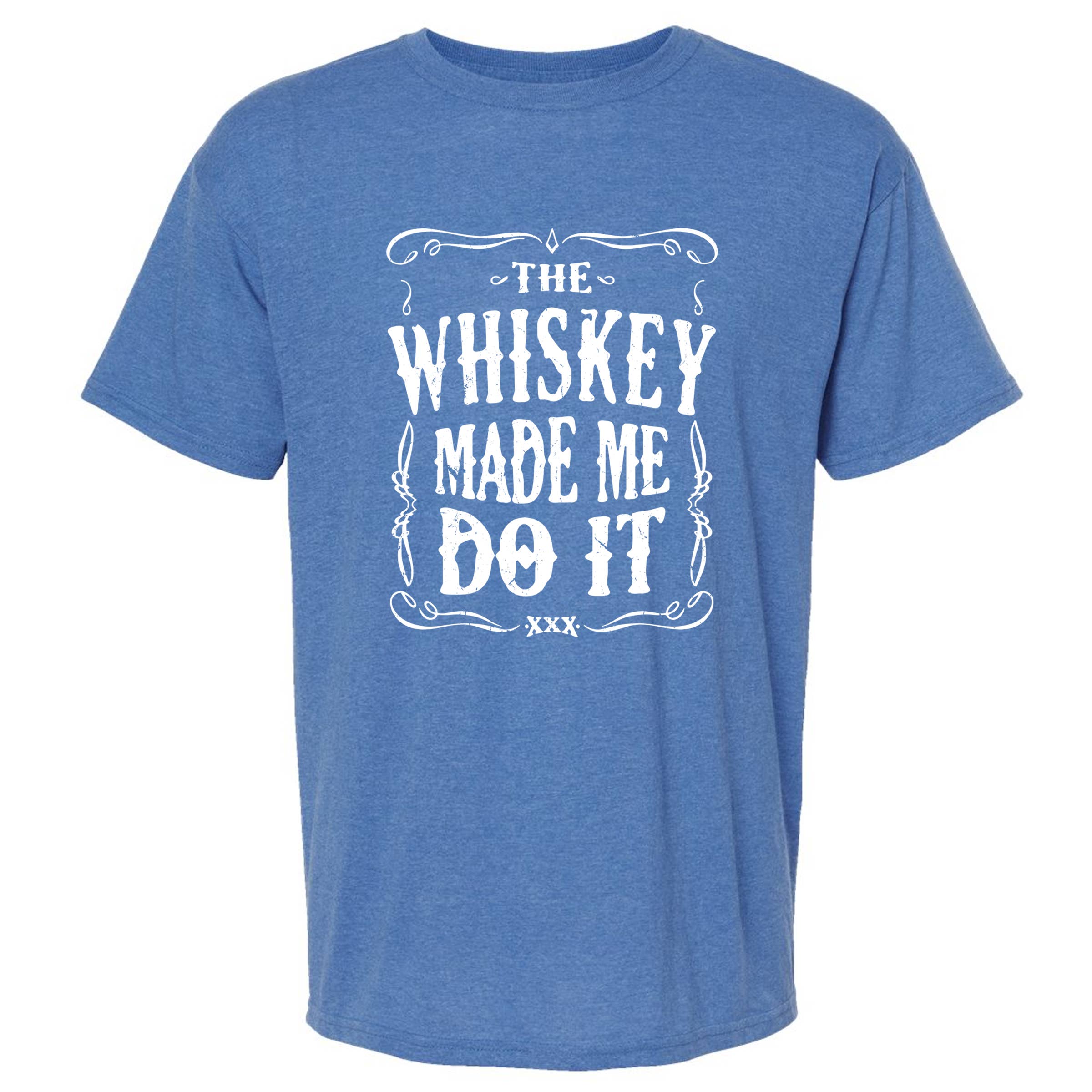 Wi-Wear – T-shirt estampada - Homem por atacado – T-shirt masculina The Whiskey Made Me Do It | Camisa Engraçada6