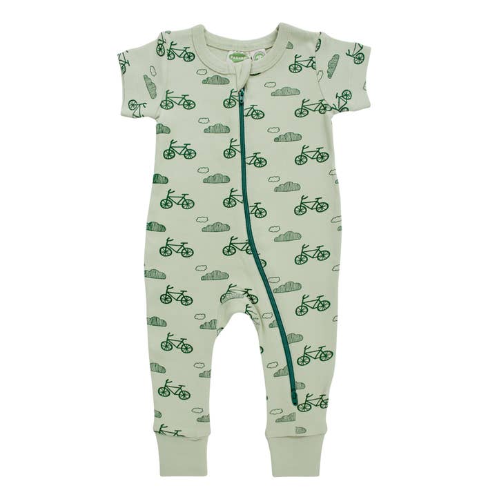 Parade Organics - Wholesale Jumpsuit - Baby - Signature Print '2-Way' Zip Romper - Short Sleeve2