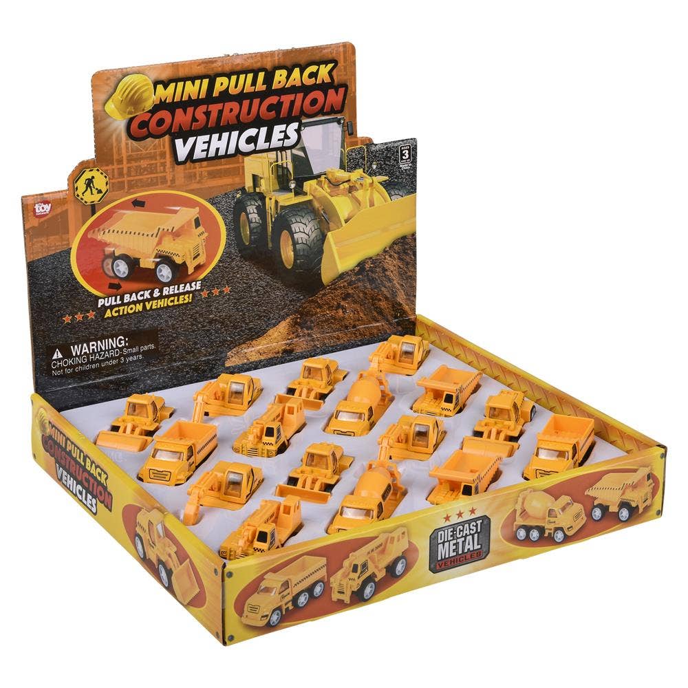 The Toy Network - Wholesale Toy Car/Truck - Kids - 2.5" Mini Diecast Pull Back Construction Vehicles11