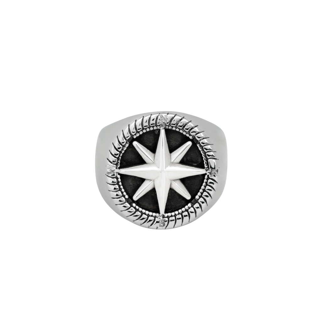 Twistedpendant - Wholesale Zegelring - Compass zegelring - zilver0