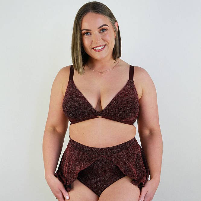 Soutien Plunge Glitteratti Rosa por atacado de Rarr Designs