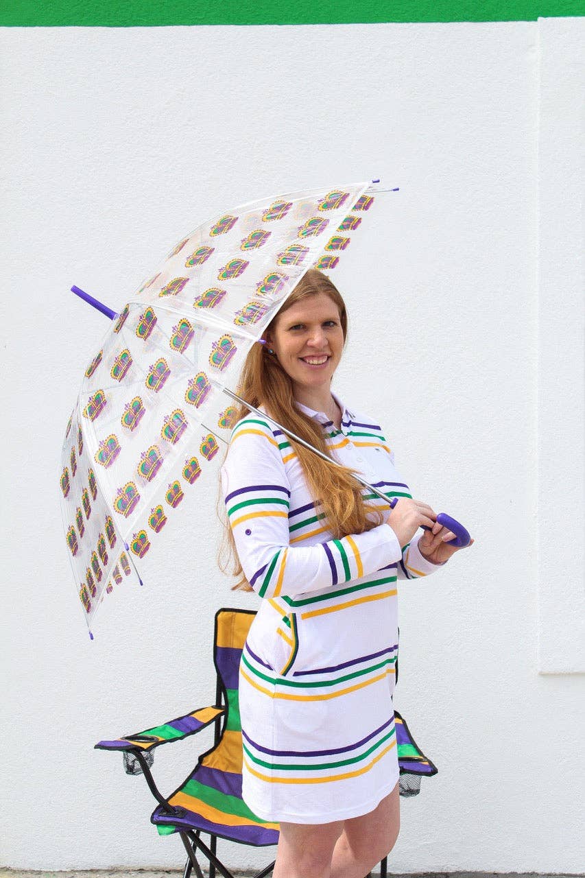 Mardi Gras Creations - Wholesale Umbrella – Women's - Clear Golf Umbrella With Crowns
