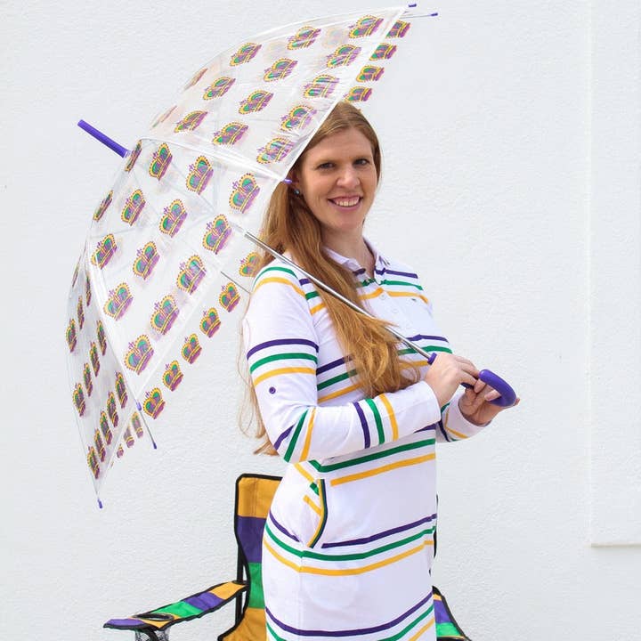 Mardi Gras Creations - Wholesale Umbrella - Women's - Clear Golf Umbrella With Crowns