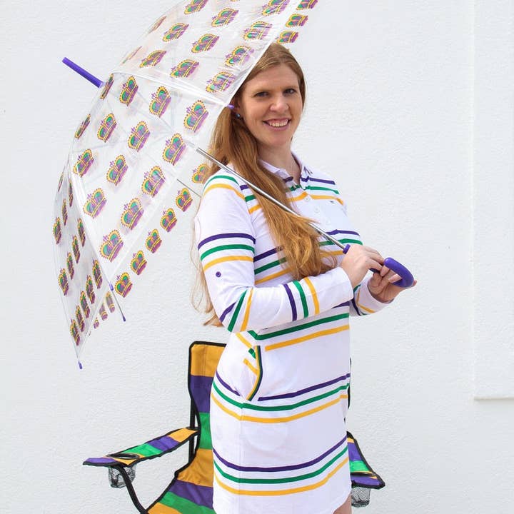 Mardi Gras Creations - Wholesale Umbrella – Women's - Clear Golf Umbrella With Crowns0