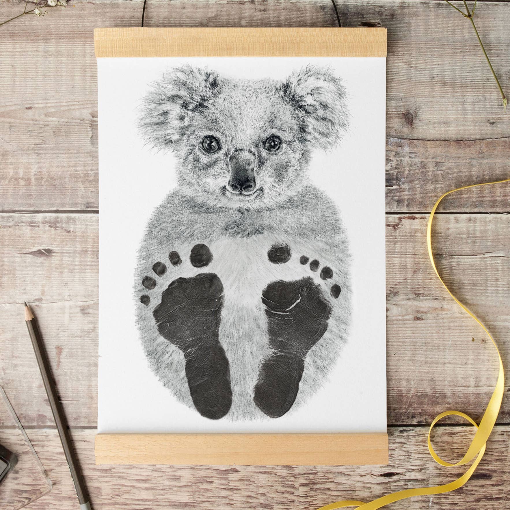 Cintre enfant en bois personnalisé prénom Koala - Print Your Love