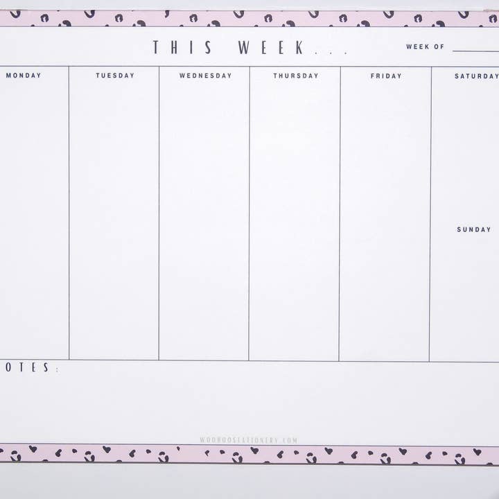 Weekly Planner Note Pad for wholesale by Woohoo! Stationery