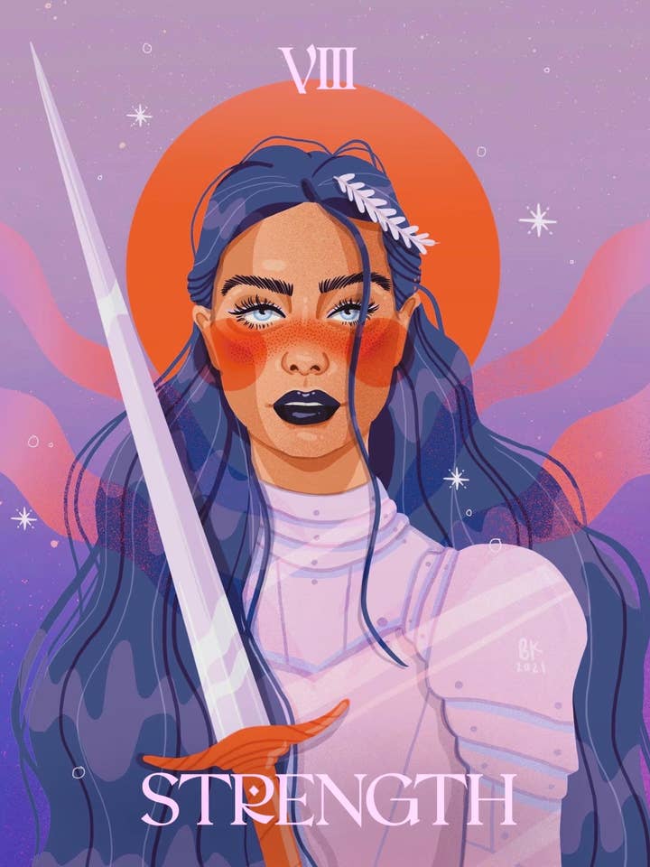 Strength Tarot Print for wholesale by Brittany Keller Art