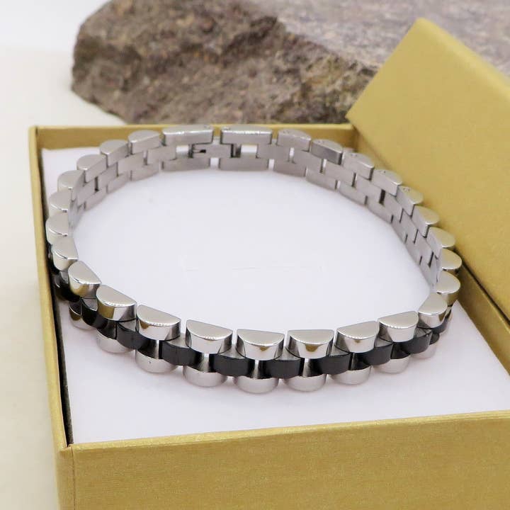 ARNOLD - BRACCIALE uomo ACCIAIO catena Bicolor maglia orologio for wholesale by Daemon srls