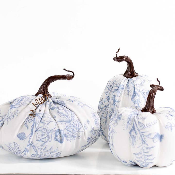 The Royal Standard - Wholesale Decorative Tabletop Object - Gloria Pumpkin Cream/Blue 7.5"