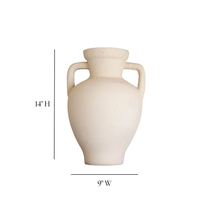 Luxe B Co - Vente Vases - Grand vase urne crème Lesbos avec anses3