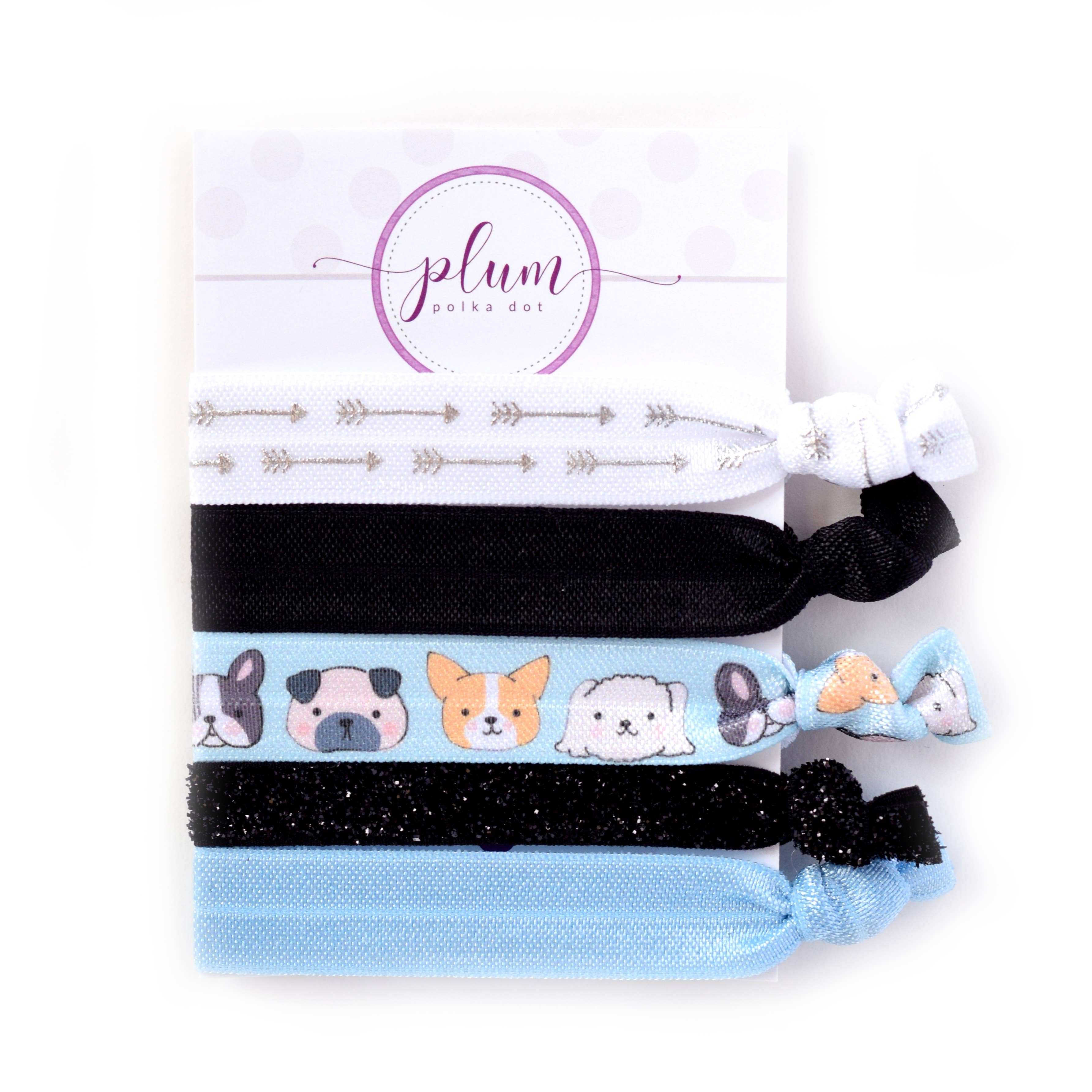 PlumPolkaDot - Vente Élastique à cheveux - Pack d'attaches pour cheveux - Puppy Dogs0