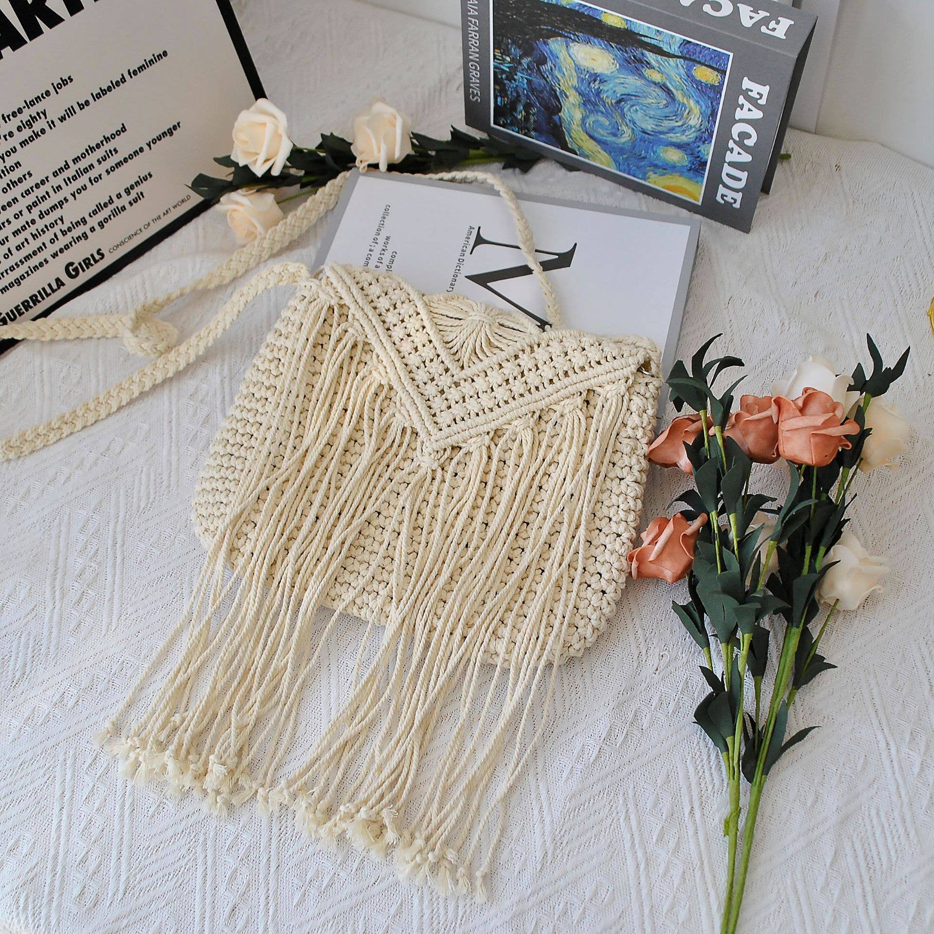 EmberLoom - Wholesale Crossbody Bag - Women's - Elegant Macramé Fringe Crossbody Bag2