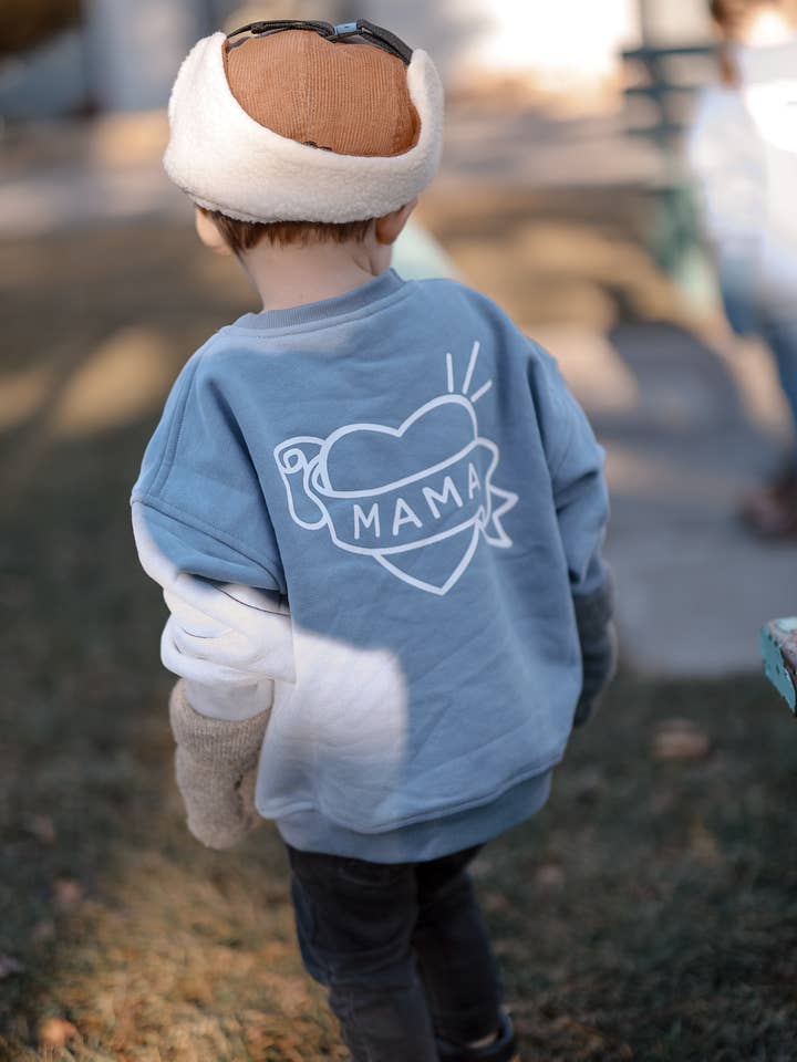 Mama Tattoo Sweatshirt für Kleinkinder für den Großhandel von Little Wilder Kids