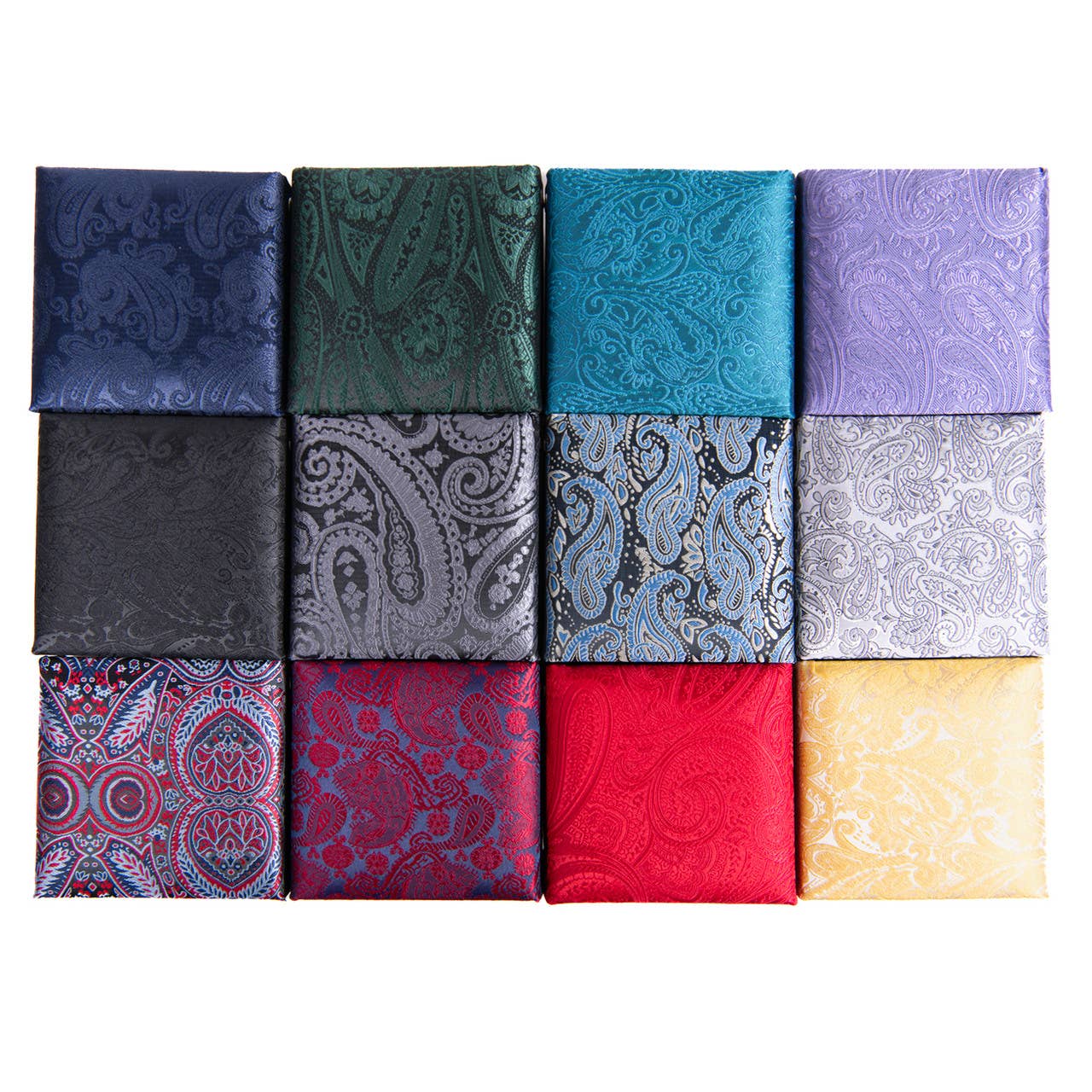 Selini New York - Wholesale Suit Set - Men's - 12pc Paisley Poly Woven Tie, Hanky & Cufflink Set7