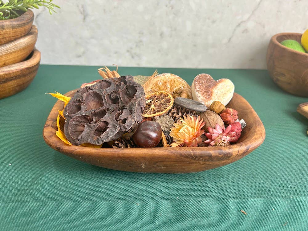 Tuckahoe Hardwoods - Wholesale Bowl - Salvaged Teak Root Oval Rustic Bowls - Hand Carved - Small4