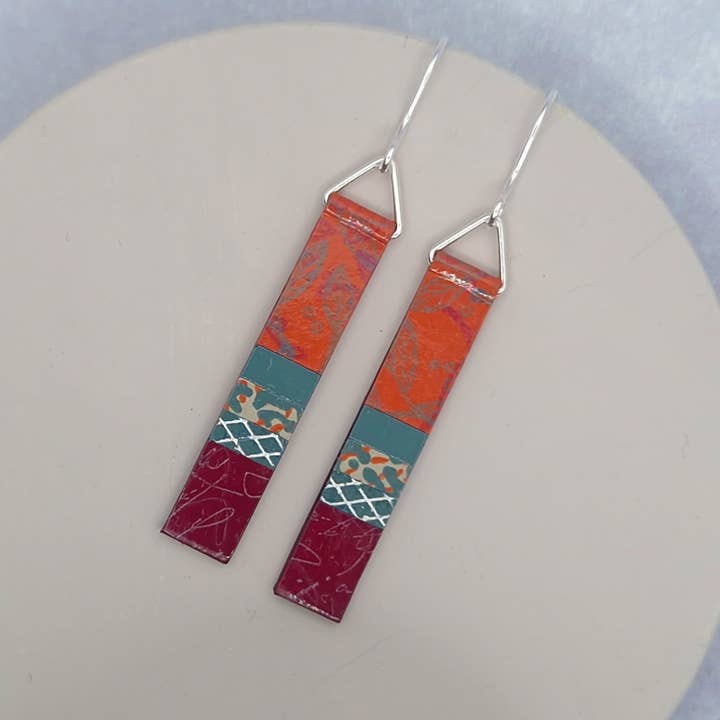 Long Slim Earrings - Autumn Orange for wholesale by Circle & Dash