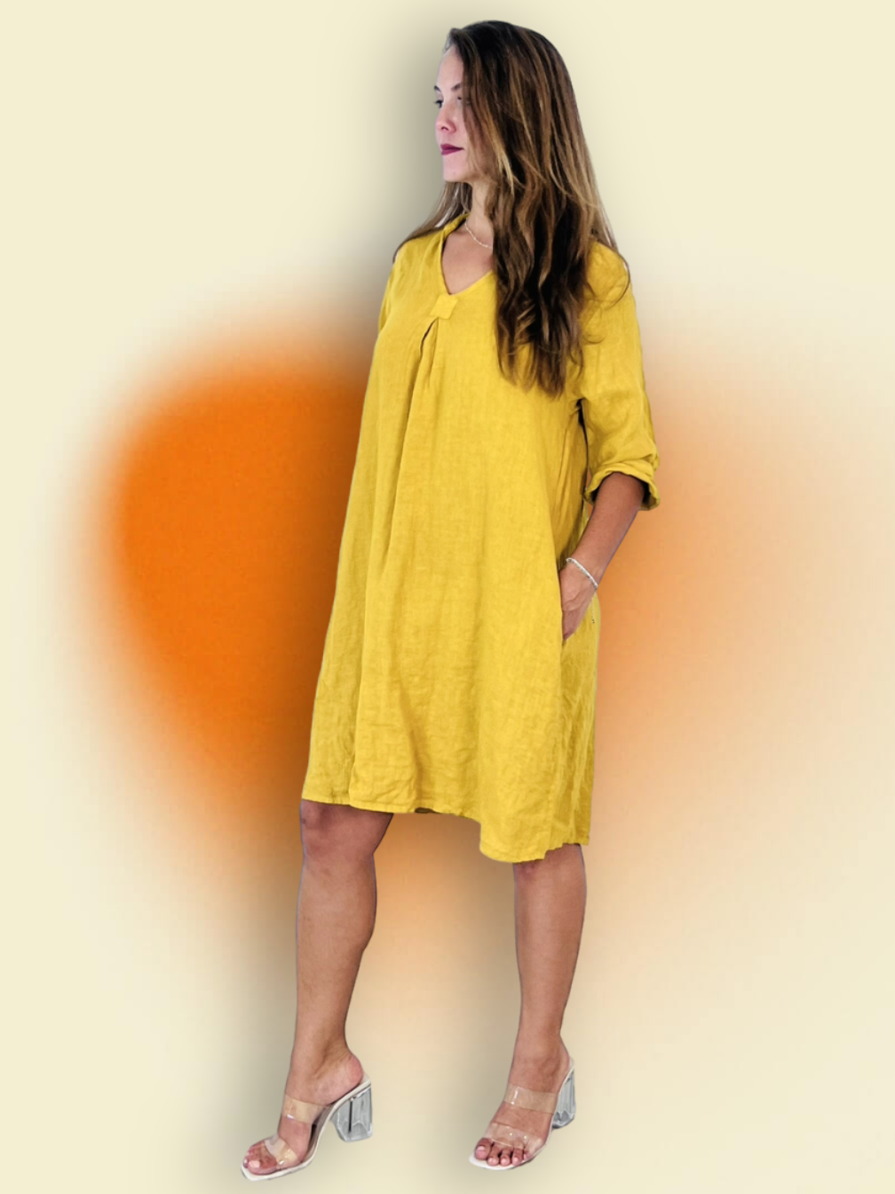 Linen & More - Wholesale Dress - Women's - REF 88018 100% LINEN SHIRT COLLAR DRESS10