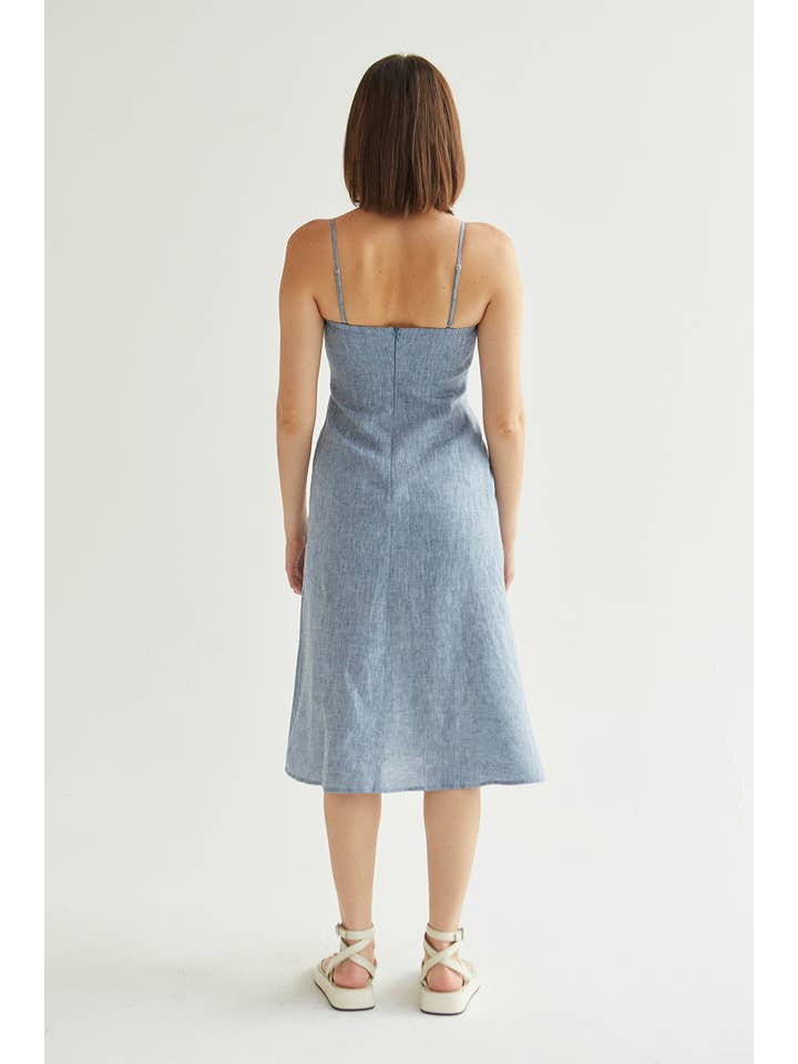 Crescent - Wholesale Dress - Women's - CD9204 - Sofia Linen Midi Dress
