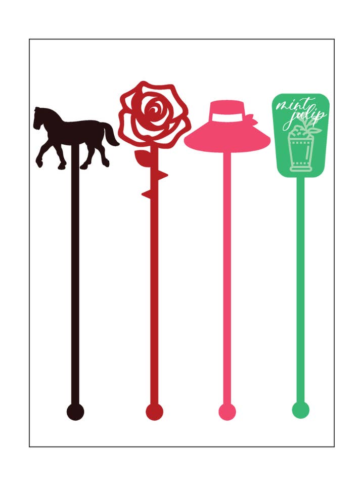 Acrylic Drink Stirrers, Kentucky Derby for wholesale by Friendlily Press