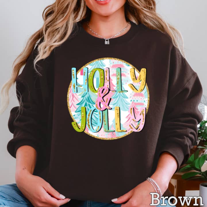 Shoppe SHC - Wholesale Graphic Sweatshirt - Women's - Holly And Jolly Christmas 2025 Graphic Sweatshirt Women’s18